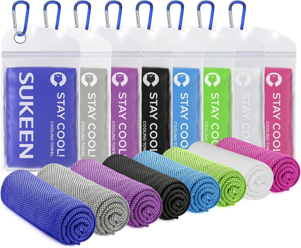 Sukeen Cooling Towel (40"x12"), Microfiber Soft Breathable Chilly Towel for Yoga, Golf, Gym, Camping, Running, Workout