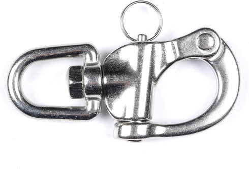 Mxeol Quick Release Bail Rigging Swivel Eye Snap Shackle, Stainless Steel Clip for Sailing Boat Marine