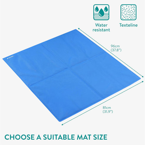 Navaris Gel Pet Cooling Mat with Durable Textiline Cover, Cooler Bed Mats for Dogs or Cats, 31.89 x 37.80 x 0.20