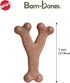 SPOT Bam-Bones Wishbone - Durable Long Lasting Dog Chew for Light to Moderate Chewers, 7in, Bacon Flavor