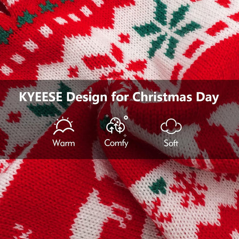 KYEESE Christmas Dog Sweater for Small Dogs - Snowflake Reindeer Design with Leash Hole, Ugly Holiday Sweater, M