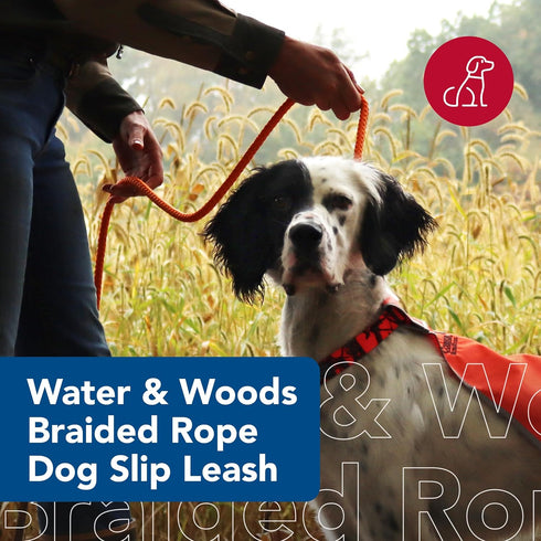 Water & Woods Braided Rope Dog Slip Leash by Coastal Pet - Heavy-Duty Dog Leash - Comfortably Accommodate Various Sizes - Green, 1/2" x 6'