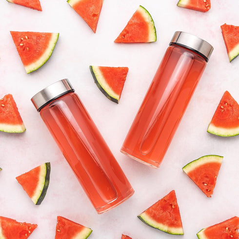 Juice Bottles - 4 Pack Wide Mouth Glass Bottles with Lids for Juicing, Smoothies, 16oz, BPA Free