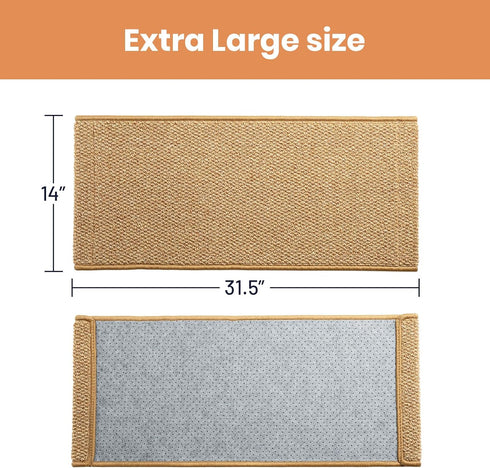 31.5 14 Inch Ordora Large Cat Scratcher Mat: X Upgrade Soft Sisal Horizontal Cat Floor Scratching Pad, Cat Scratching