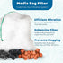 SunGrow Media Filter Bags - 10 Pcs White Mesh Nylon Pouch for Aquarium Active Carbon & Bio Rings