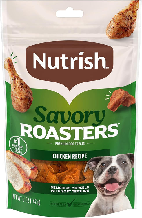 Nutrish Savory Roasters Chicken Recipe Premium Dog Treats, 5 oz. Pouch, Pack