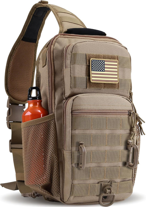 Rover Sling Pack Tactical Shoulder Sling Bag Backpack with Bottle Holder Crossbody