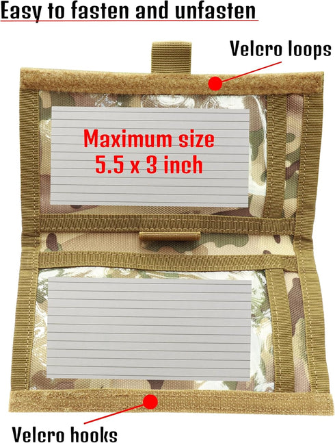 Tactical Wristband Dope Card Holder, Sniper Data Book Quarterback Sleeve for Youth Flag Armband Sports Coach Playbook
