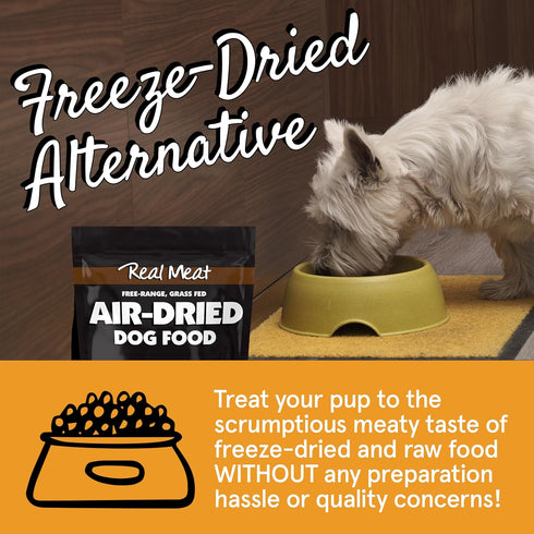 Real Meat Air Dried Dog Food w/Real Venison, 2lb Bag of USA-Crafted Grain-Free Dog Food Sourced from Free-Range Venison