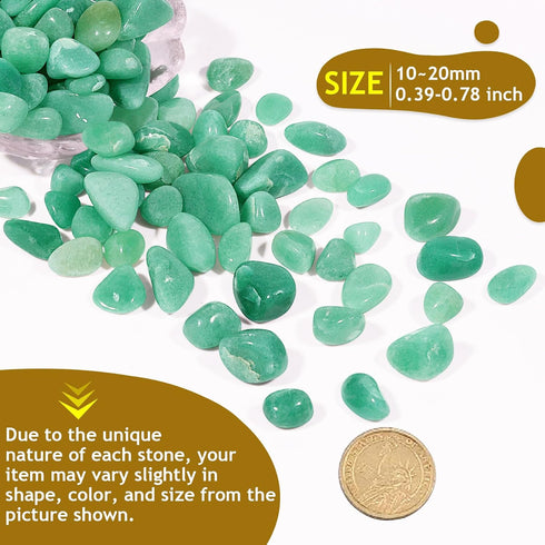 Green Aventurine Crystal Chips 1lb - 500+ Pcs Natural Tumbled Stones for Healing Crystals & Fish Tank Rocks