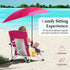 330lbs Backpack Goplus Beach Chair with Umbrella, Folding Chairs for Adults with Adjustable Parasol, Comfy Armrest