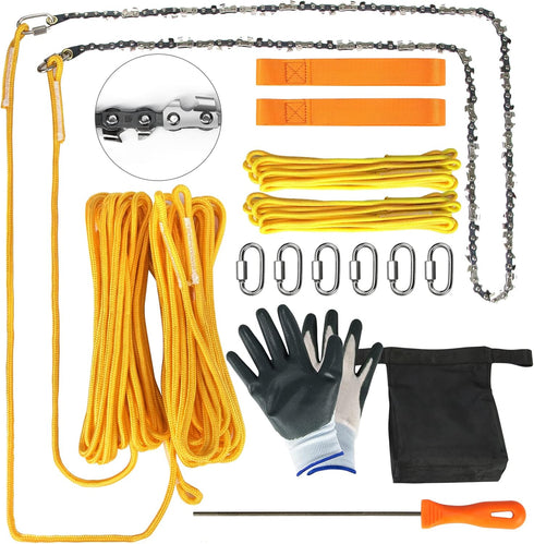 Premium 48 Inch High Limb Rope Saw with Two Ropes, 62 Sharp Teeth Blades, Best Folding Pocket Chain Saw