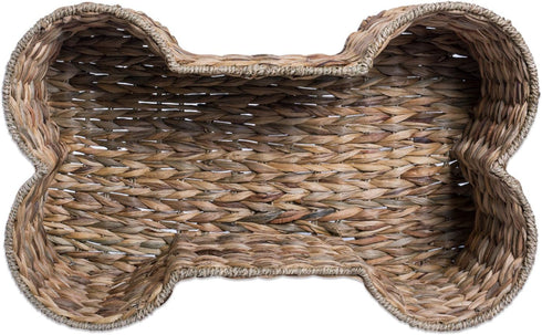 Bone Dry Pet Storage Collection - Medium Bone Shape Hyacinth Toy Basket