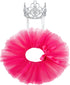 2 Pcs Dog Crown Headband and Tutu Dress Set, Crystal Rhinestone Dog Tiara Crown Tutu Skirt for Puppy Party