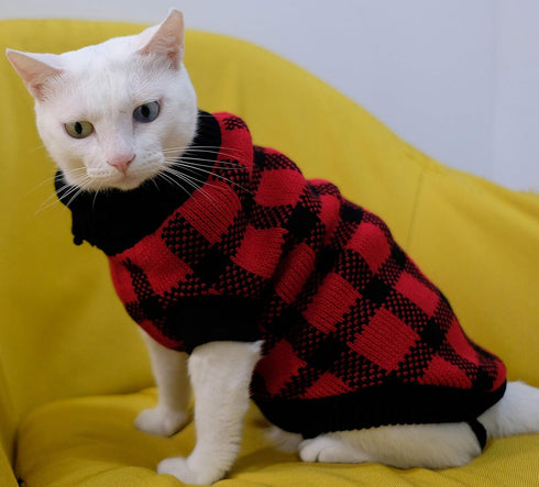 Turtleneck Dog Argyle Sweater for Medium Dogs