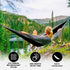 SZHLUX Double Camping Hammock, Portable Accessories for Hiking, Outdoor, Beach, Camping, Black & Grey, Medium