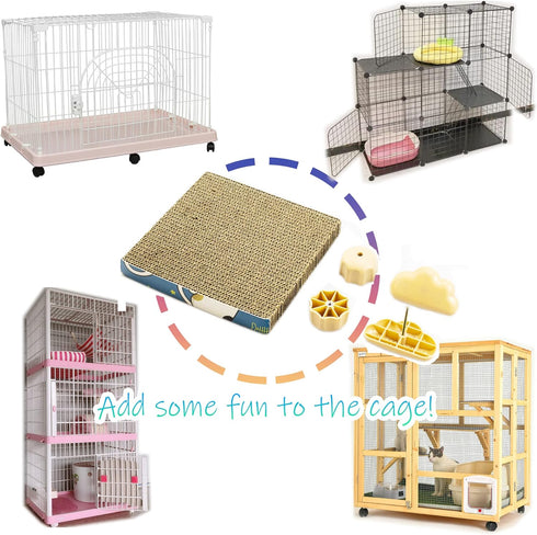 Cat Scratching Post for Cage - Cage Wall Mounted Cat Scratcher, Cardboard Scratcher, SCRC-30X20