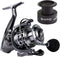 Sougayilang Fishing Reel, 13+1BB Light Weight Ultra Smooth Aluminum Spinning Reel with Free Spare Graphite Spool