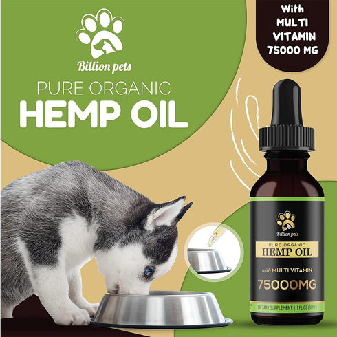 Hemp Oil for Dogs and Cats, Hemp Oil Drops with Omega Fatty Acids, Hip and Joint Support