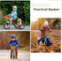 Kid's Bike Basket Front, Bicycle Hanging Basket with Adjustable PU Belts, Weatherproof Rattan Storage