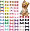 Chenkou Craft 50pcs Puppy Yorkie Dog Hair Bows with Clips, Pet Grooming Accessories, Mix Colors