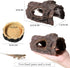 Reptile Hide, Reptile Food Bowls, Lizard Resin Hollow Tree Trunk Hideout, Bearded Dragon Tank Accessories Reptile Water Dish Habitat Tank Decoration for Lizards, Snake, Gecko, 3 Pcs (Brown Rock)