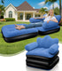 SeaSlep Blow Up Pull Out Couch with Headboard,Inflatable Couch with Flocked Surface,Folding