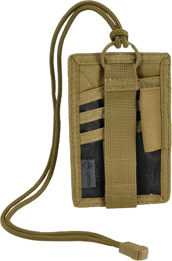 Hazard 4 Badger Velcro Patch Neck Lanyard with Key Ring and Credit Card Organizer, Coyote