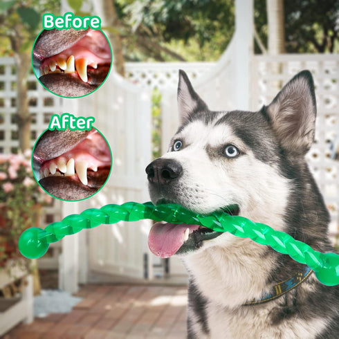 Ycozy Dog Chew Toys, 19'' Long for Medium/Large Dogs, Almost Indestructible Rubber Rope Toys
