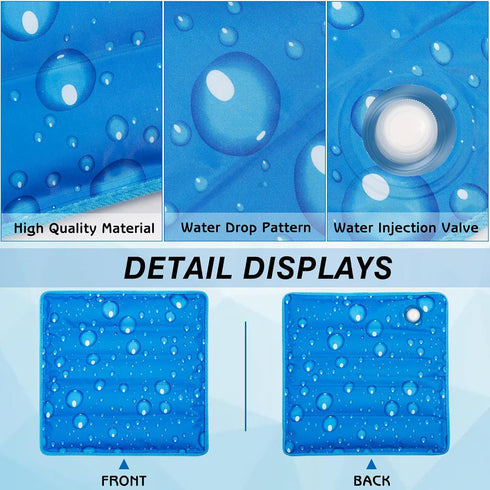 Water Injection Dog Cooling Mat, Pet Cooling Pads for Dogs & Cats, Ideal for Outdoor Car Seats & Beds