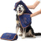 Super Absorbent Shammy Dog Towel - Luxuriously Soft Quick Drying Microfiber Bath Towel for Dogs (Pack of 2, French Navy)