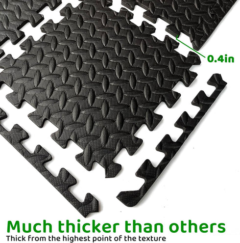 YSHUFJOI 3x6 (18-Pack) 0.4"10mm Feet Interlocking Foam Floor Mats - Thick Gym Mats for Home Workouts, Exercise & Play