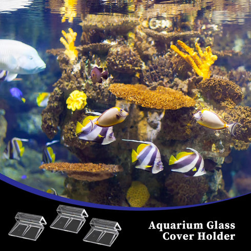 6 PCS Aquarium Lid Clips, 6mm Clear Acrylic Fish Tank Holder for Rimless Glass Top