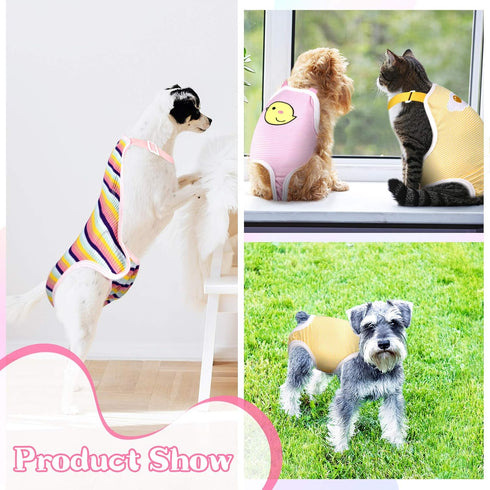 Nuanchu 3 Pcs Female Dog Diaper Sanitary Panties - Adjustable Washable Reusable Doggie Diapers for Small Medium Large