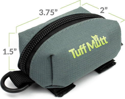 Tuff Mutt Dog Poop Bag Holder for Leash, Lightweight Dispenser for Pet Waste Bags, Easy Cleanup Accessory