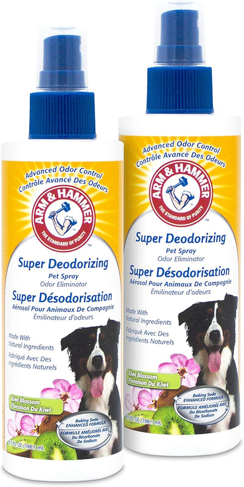 Arm & Hammer Super Deodorizing Spray for Dogs, Best Odor Eliminating Spray, Fresh Kiwi Blossom Scent, 6.7 oz