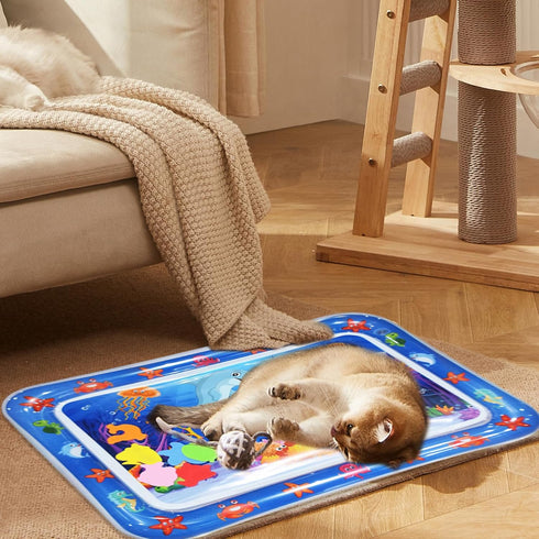 Owddddtnxc 26x20 Inches, Cat Water Mat, Water Fillable Cat Play Mat Indoor Boring Sensory Play