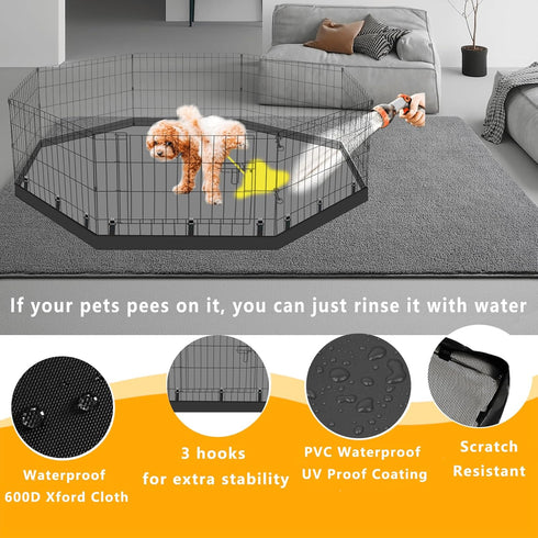 24 Inch 8 Dog Playpen Bottom Pad Fits for Panels Regular Octagon Metal Exercise Pet Playpen, Dog Crate Pad Puppy