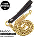 Dog Chain Leash, Heavy Duty Strong Chew Proof 19mm, 2ft 3ft 4ft, Gold Chrome Stainless Steel for Medium Large Dogs