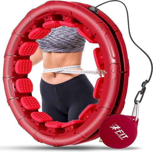 FIT ON FORM Infinity Weighted Hula Fit Hoop for Adult Weight Loss, 2 in 1 Smart Exercise Hoop for Women, 24/28/32