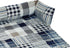 Brilliant Sunshine Blue Patchwork Pet Sofa Bed, Quilted Washable Couch Protector with Removable Bolster Cushions,