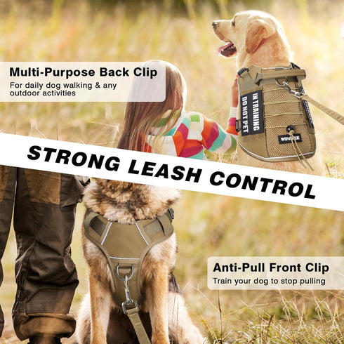 WINSEE Service Dog in Training Mesh Harness, Soft Air Mesh, Reflective Military Vest for Medium Dogs