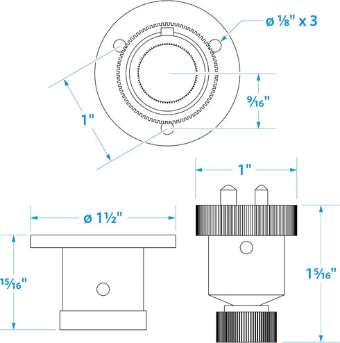 Seachoice 10161 Deck Connector – Watertight Fitting – 1-1/2 Inch Flange Diameter, 3 Amps at 12V