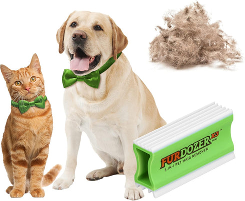 FurDozer X3 MINI Pet Hair Remover, Reusable Tool for Cat & Dog Hair on Carpets, Car Interiors, Bedding