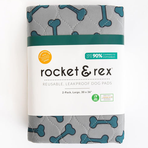 300 30" 36" (Pack 2) rocket & rex Premium Washable Pee Pads for Dogs, Waterproof & Reusable Puppy Pads for Potty