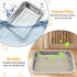 4Pack Surface(2XL:15.7 11.8 2 Fhiny Stainless Steel Kitten Litter Box, Small Size Low Entry Metal Cat Open Litter Pan