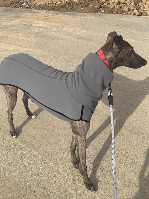 Esobo Fleece Dog Coat, Winter Warm Doggie Turtleneck Jacket for Small Medium Large Dogs, Cozy Grey Vest