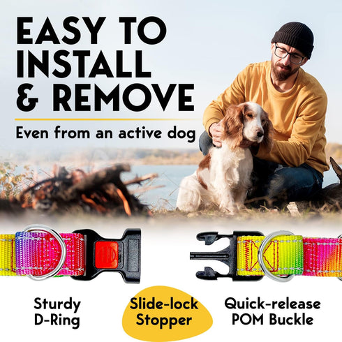 Prong Collar for Dogs, Adjustable No Pull Choke Training Collar for Small Medium Large Breeds, Stainless Steel Metal