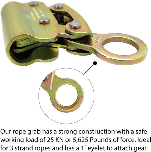 Fusion Climb Dual Rope Grab, Alloy Steel Safety Protection for Heavy Industry, Fall Protection, 25kN Compliant