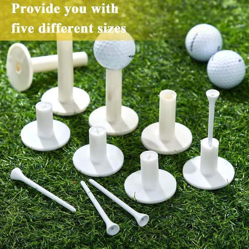 Sosation 23 Pieces Rubber Golf Tees Set, Holders for Driving Range Mats, Mixed Sizes for Indoor Outdoor Training